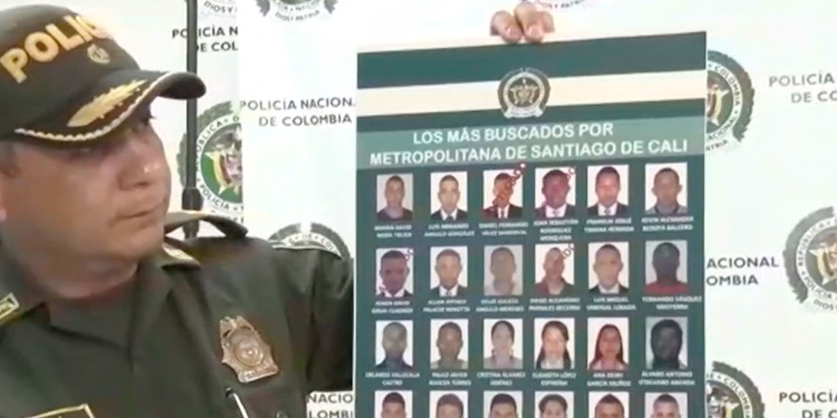 La Policía publicó el cartel de los más buscados en Cali Canal 1