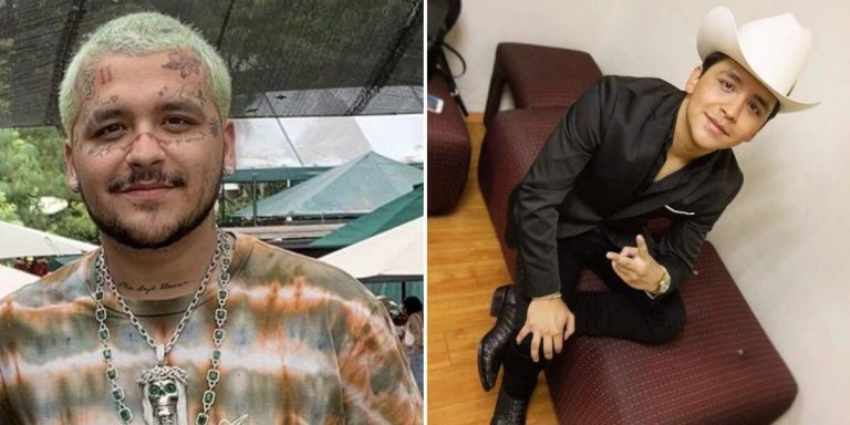 Christian Nodal sorprendió al aparecer sin sus tatuajes del rostro