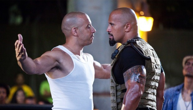 Foto: Vin Diesel y Dwayne Johnson en escena de "Rápidos y furiosos"