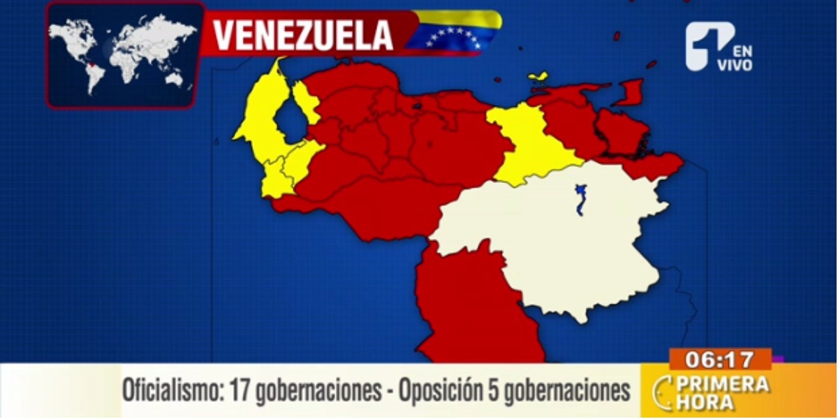 El oficialismo se quedó con más de 20 gobernaciones - Foto: captura de pantalla.