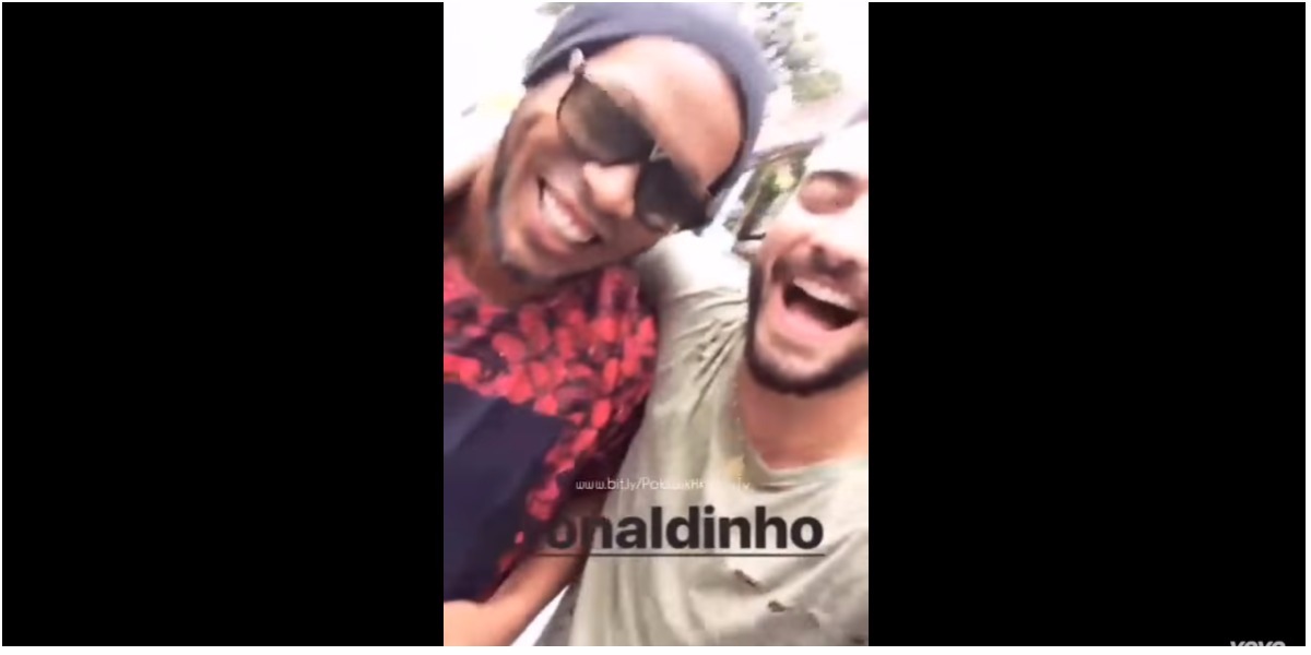 Maluma fue grabado con Ronaldinho - Foto: captura de pantalla.