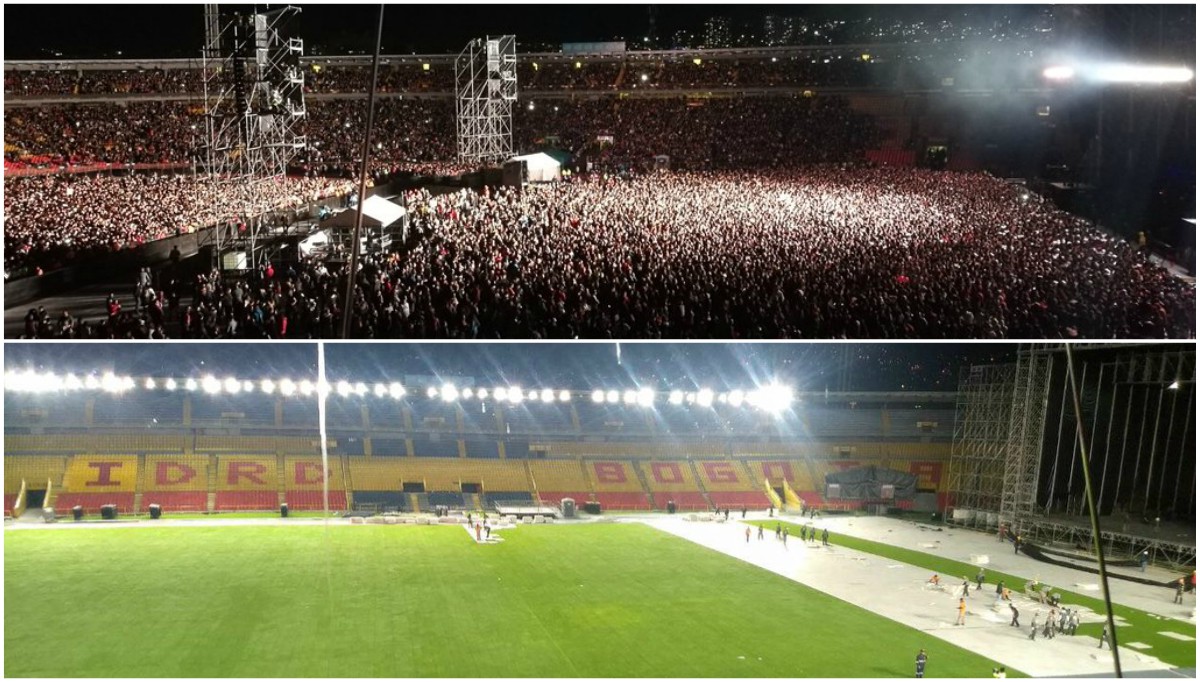 Así luce la gramilla del estadio ‘El Campín’ tras concierto de Bruno