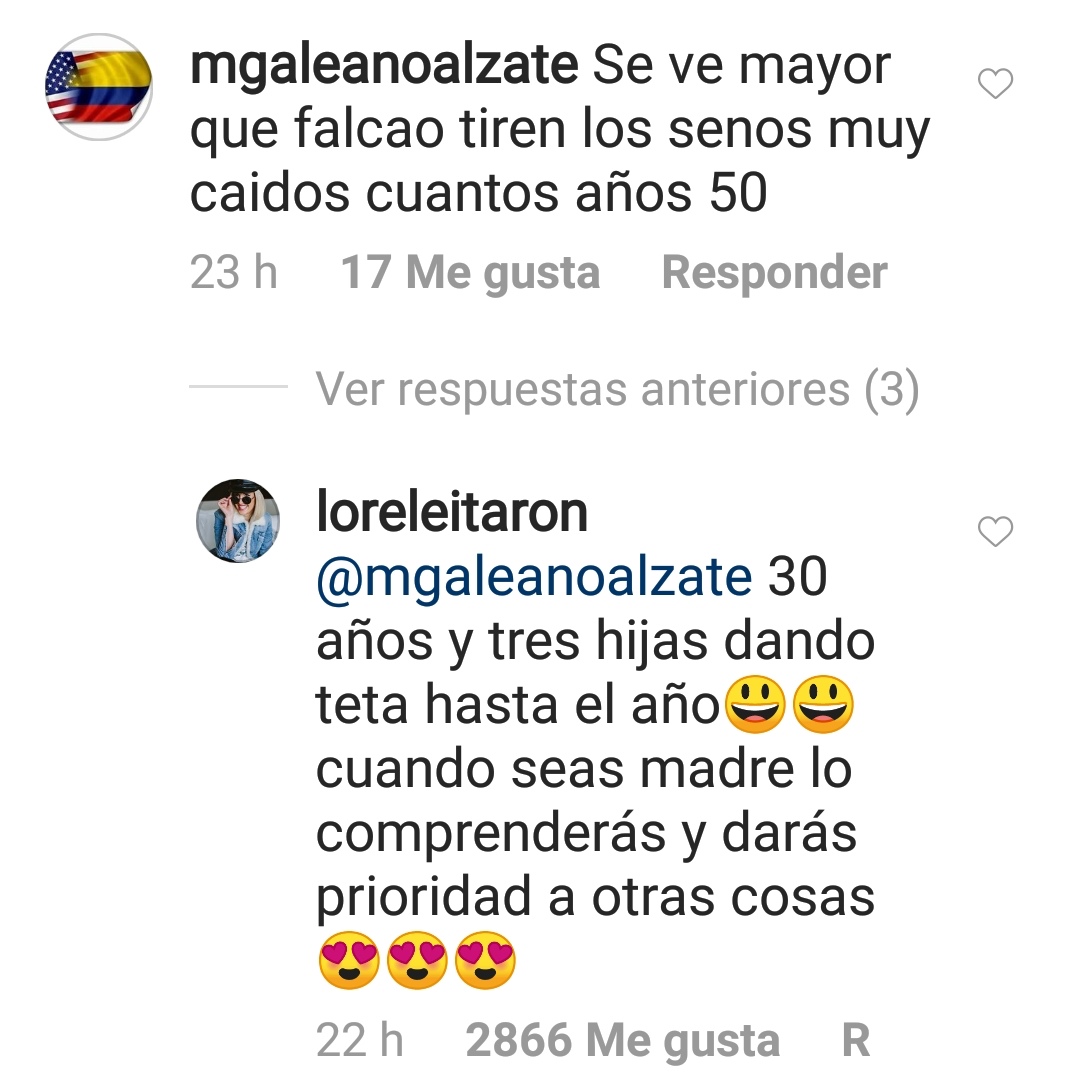 lorelei taron respuesta instagram senos caídos
