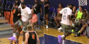 LeBron fue a ver jugar a su hijo y su show generó duras críticas