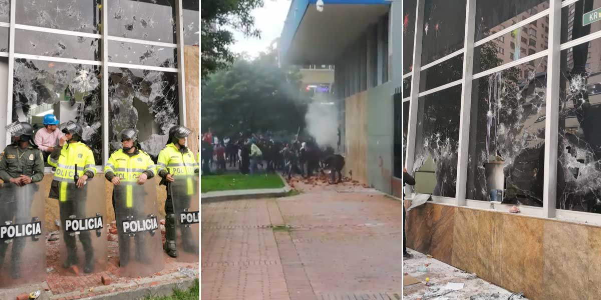 Vandalos Se Tomaron La Sede De Icetex Destruyeron Las Instalaciones Y Habrian Intentado Quemar El Edificio Noticentro 1 Cm