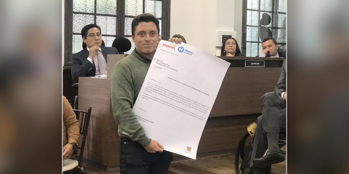 Gerente del Metro de Bogotá llamó payaso a concejal que le 