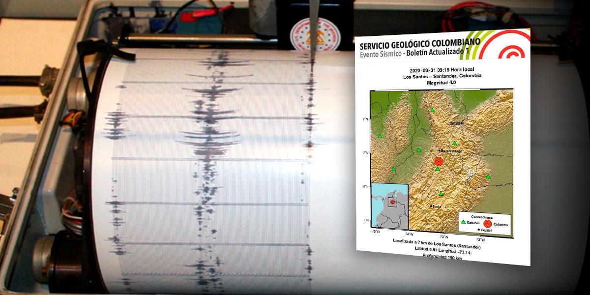 Se registra temblor en Los Santos, Santander