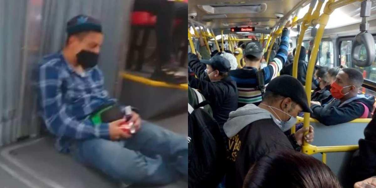 borracho en transmilenio