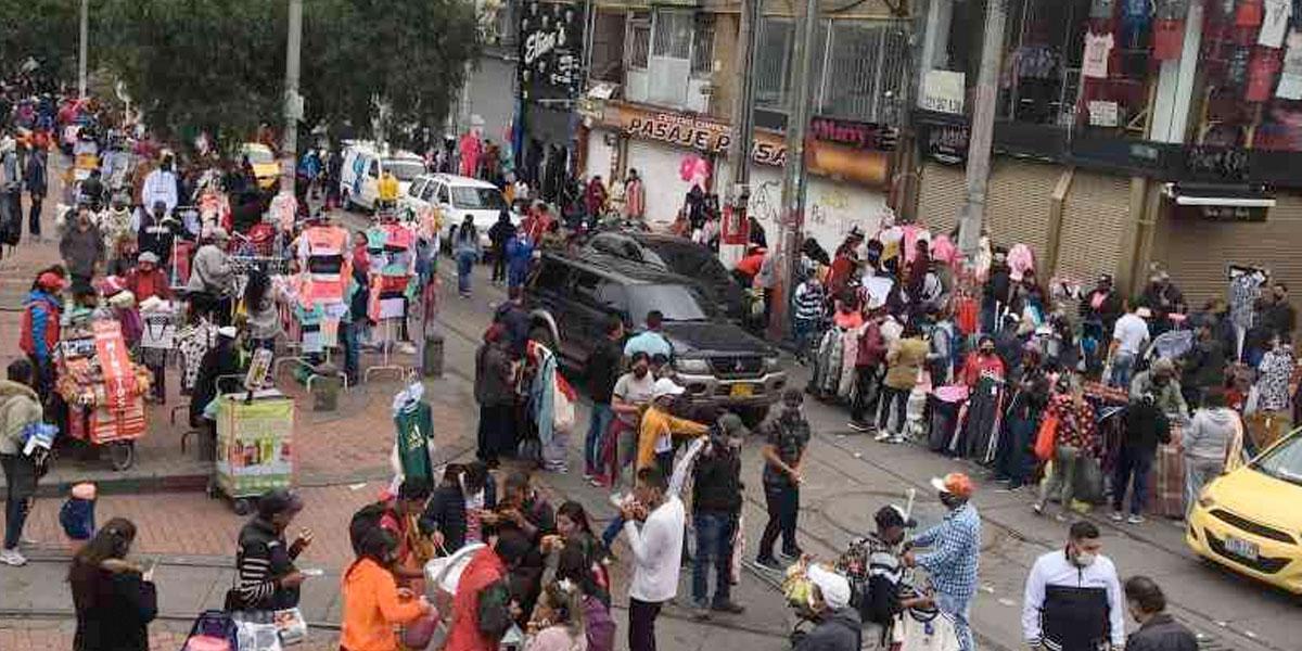 En plena pandemia: calles de San Victorino como en fechas decembrinas