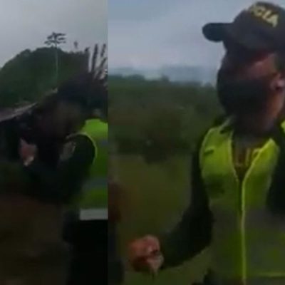 video policia angel zuñiga contra desalojo campesinos cali