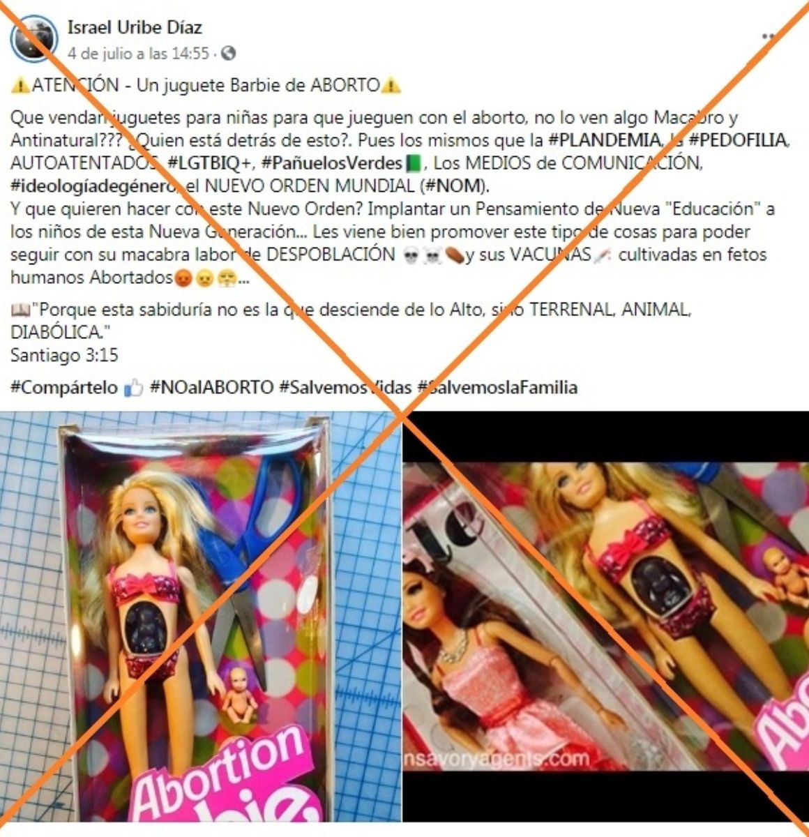 barbie aborto facebook publicacion falsa