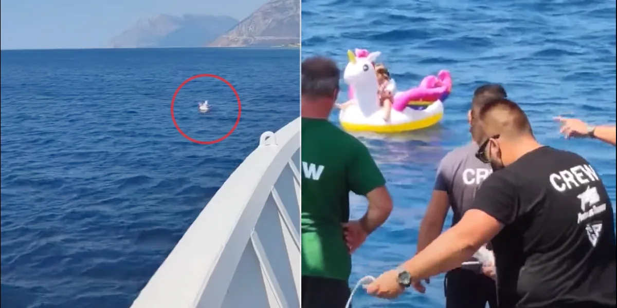 (Video) Ferry rescata a niña de cuatro años que estaba a la deriva en el mar de Grecia