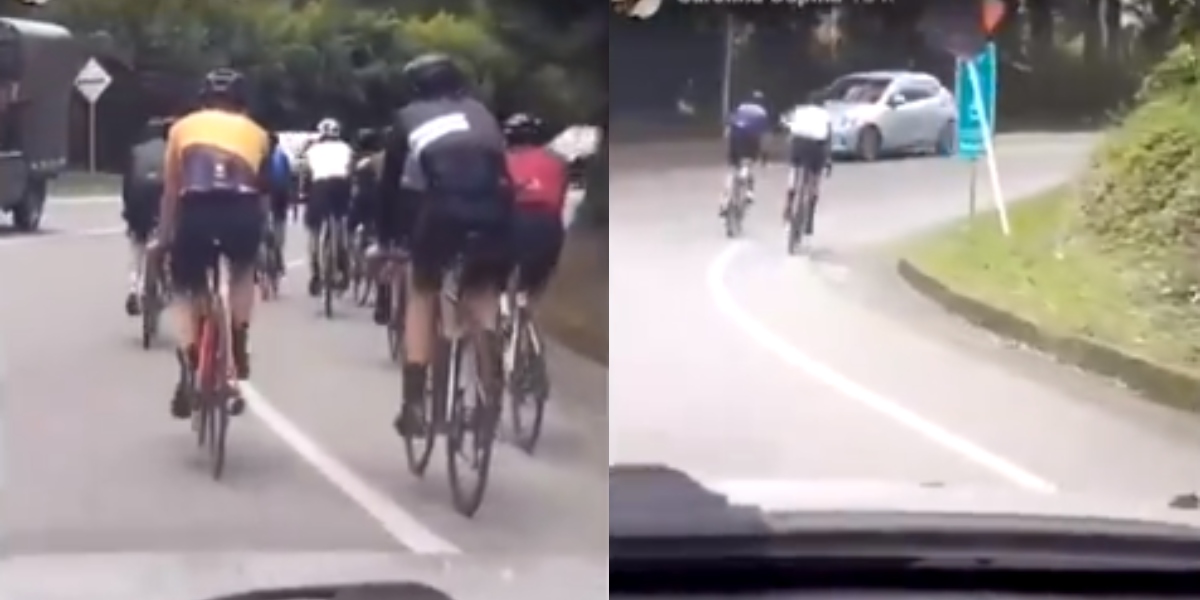 ciclistas amenaza mujer