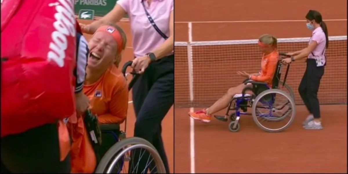 (Video) Por intenso dolor, tenista tuvo que salir en silla de ruedas del Roland Garros