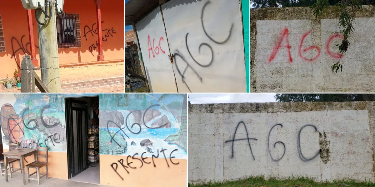 Viviendas de 30 municipios fueron pintadas con grafitis alusivos al ‘Clan del Golfo’ en Antioquia