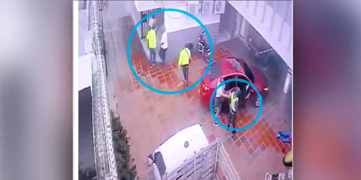 Barranquilla hombres con uniformes de la Sijín y la Policía roban a un