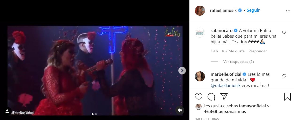 marbelle rafaella cantando juntas video instagram concierto virtual