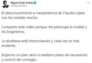 Claudia López dijo que ya están vacunando contra el COVID-19 en Bogotá