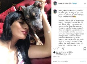 María Fernanda Echeverry denunció la muerte de su perro Homero