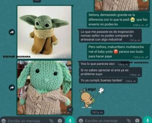 Conversación vendedora de Baby Yoda