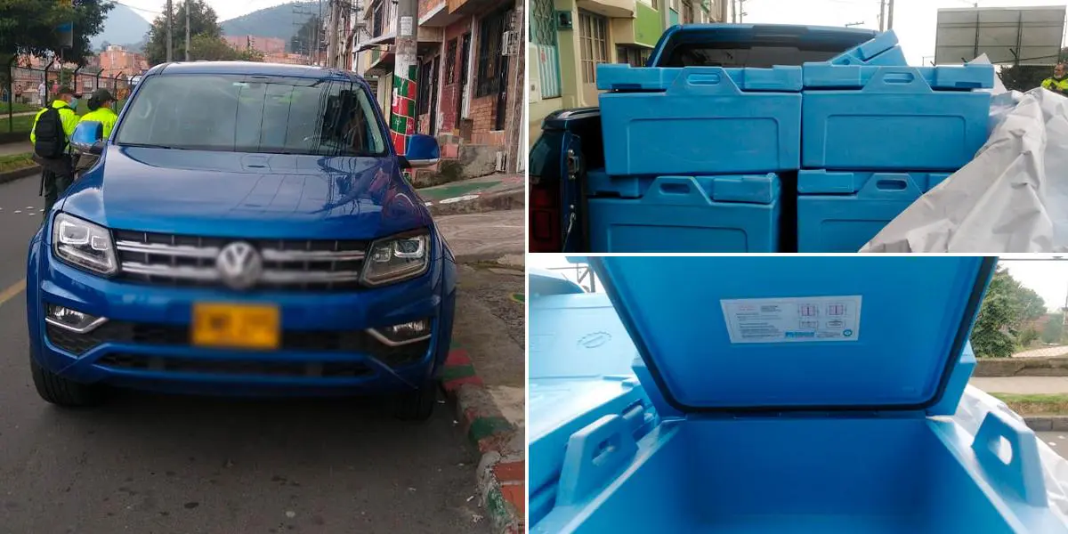 Encontraron la camioneta robada con cajas térmicas para transporte de vacunas en Bogotá