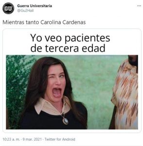 Memes de la politóloga Carolina Cárdenas