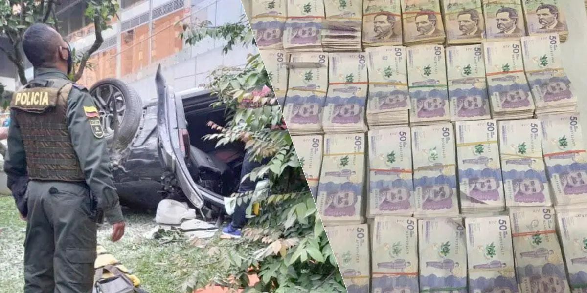 Nuevo giro: Hallan millonaria caleta y armas en carro que cayó de un quinto piso en Medellín