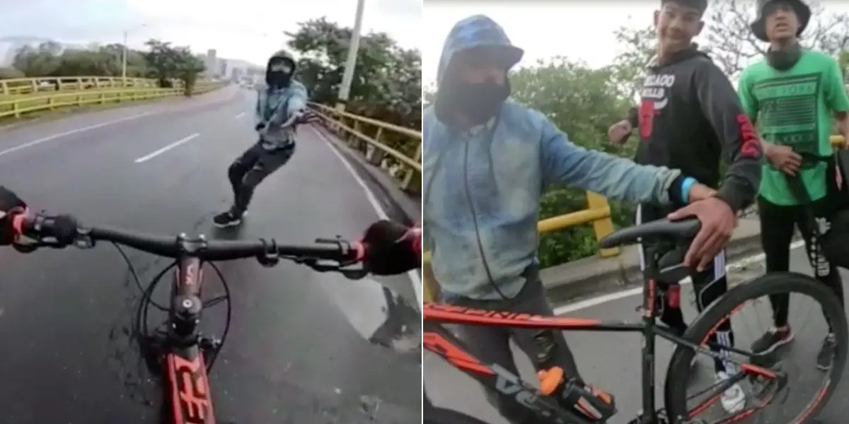 Ciclista graba peligroso momento en el que lo amenazan y le roban su bicicleta