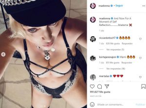 Madonna semidesnuda en Instagram