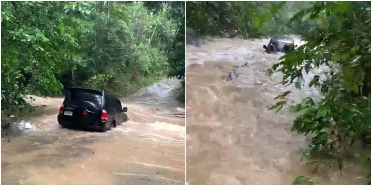 conductor camioneta cruz rio republicana dominicana quebrada Yaguacai