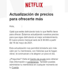 Netflix anuncia subirá tarifas este año