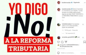 Mensaje Luisa Fernanda W contra reforma tributaria