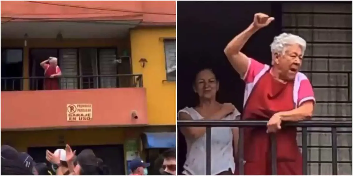Video de una abuelita apoyando el paro nacional desde un balcón es viral