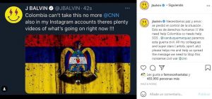 J Balvin rechazo situación Colombia