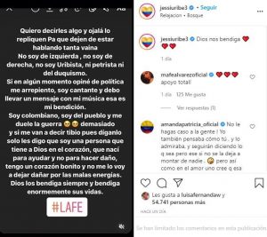 Jessi Uribe declaró que ya no es uribista