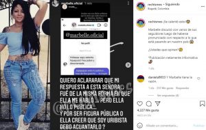 Marbelle insultó seguidora crisis Colombia