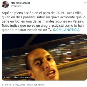 José Félix Lafaurie video Lucas Villa protesta Pereira
