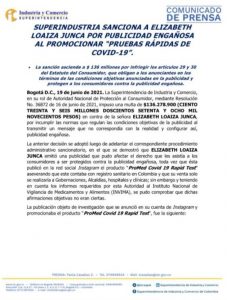 SIC impone multa a Elizabeth Loaiza y Nicolás Arrieta se le burla