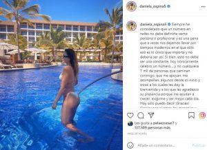 Daniela Ospina con foto de sus nalgas celebra 7 millones de seguidores en Instagram