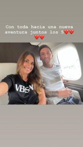 Antonela Roccuzzo y Lionel Messi rumbo a París llegada al PSG