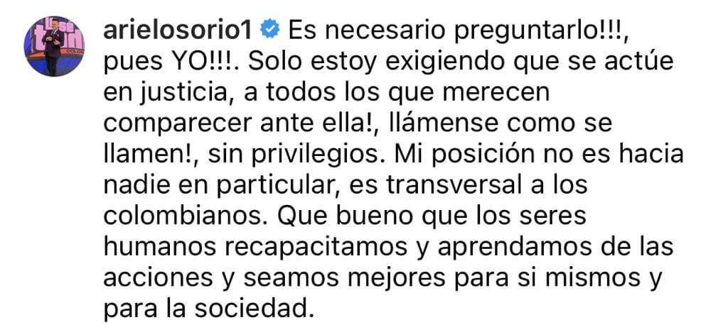 Mensaje Ariel Osorio