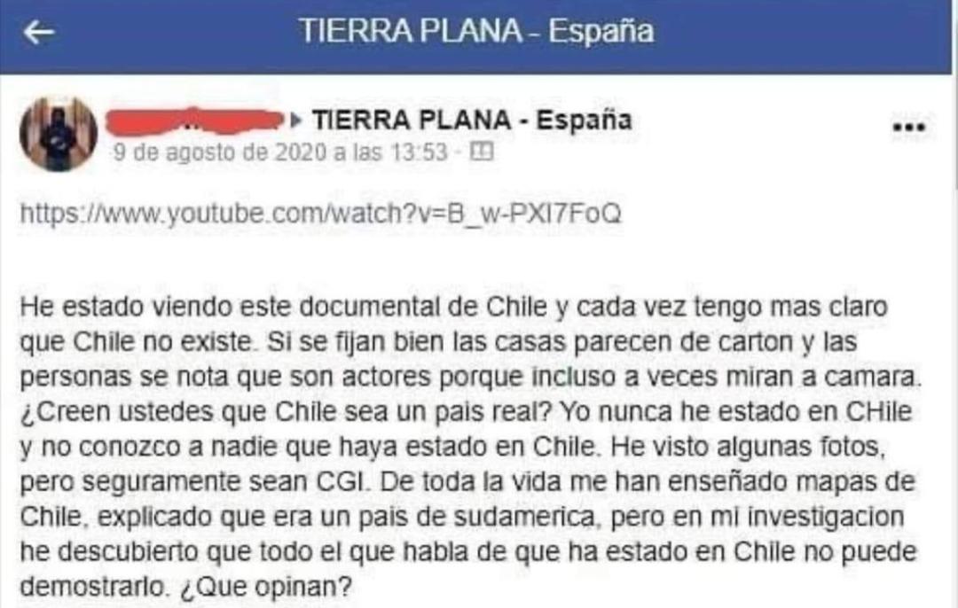 "Chile no existe": la afirmación de un terraplanista que desató una lluvia de memes en redes