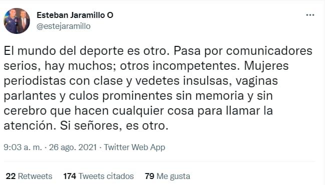 Esteban Jaramillo tuit