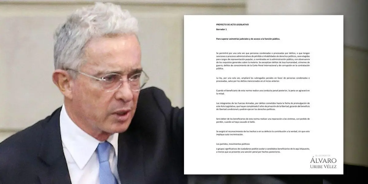 Detalles de la amnistía general que propone Álvaro Uribe