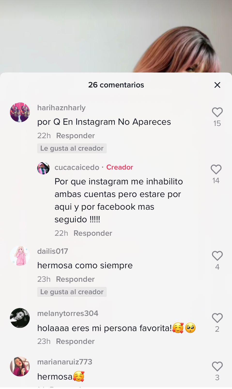 Le cerraron el Instagram a Cuca