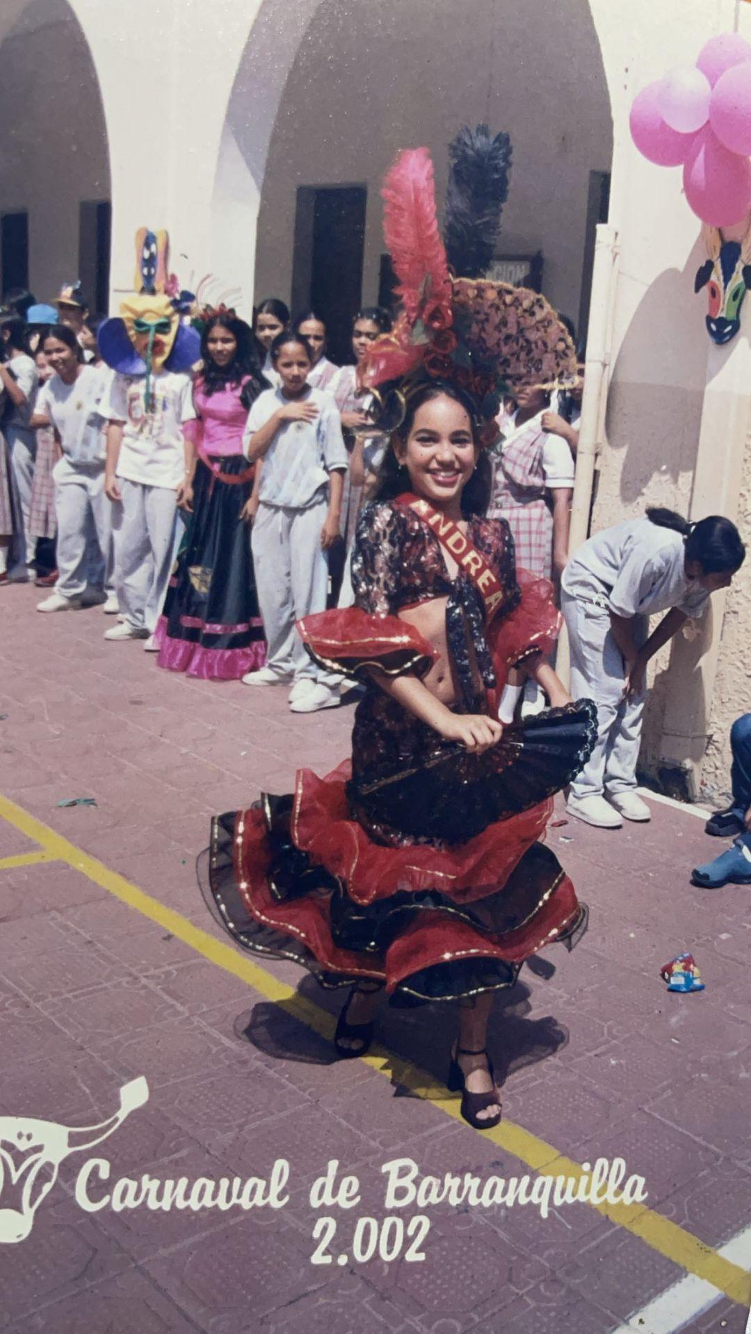 Andrea Valdiri en el carnaval de Barranquilla