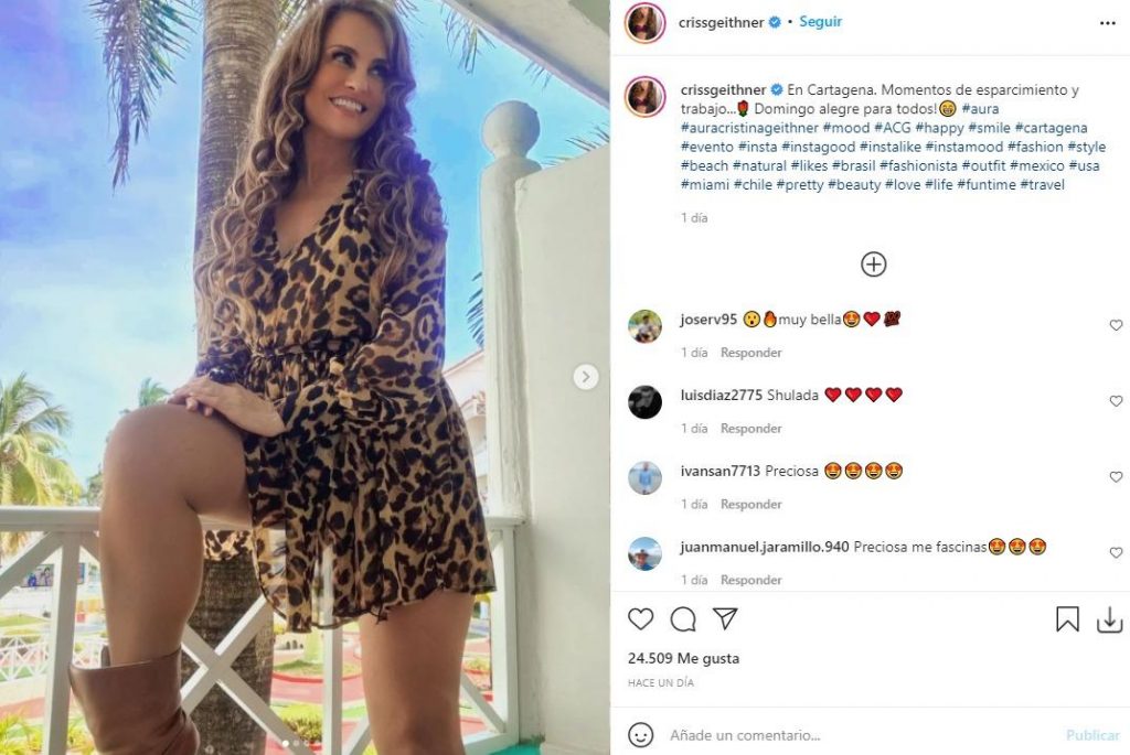 Aura Cristina Geithner Onlyfans posó con vestido de animal print - Canal 1