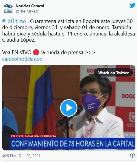 No habrá cuarentena desde este viernes en Bogotá: Alcaldía desmiente información