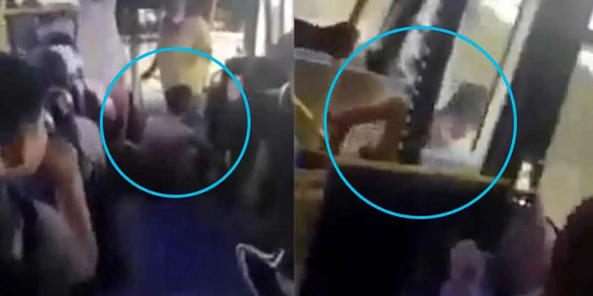 (Video) Pasajeros de un bus desnudaron a ladrón y lo bajaron en medio del camino