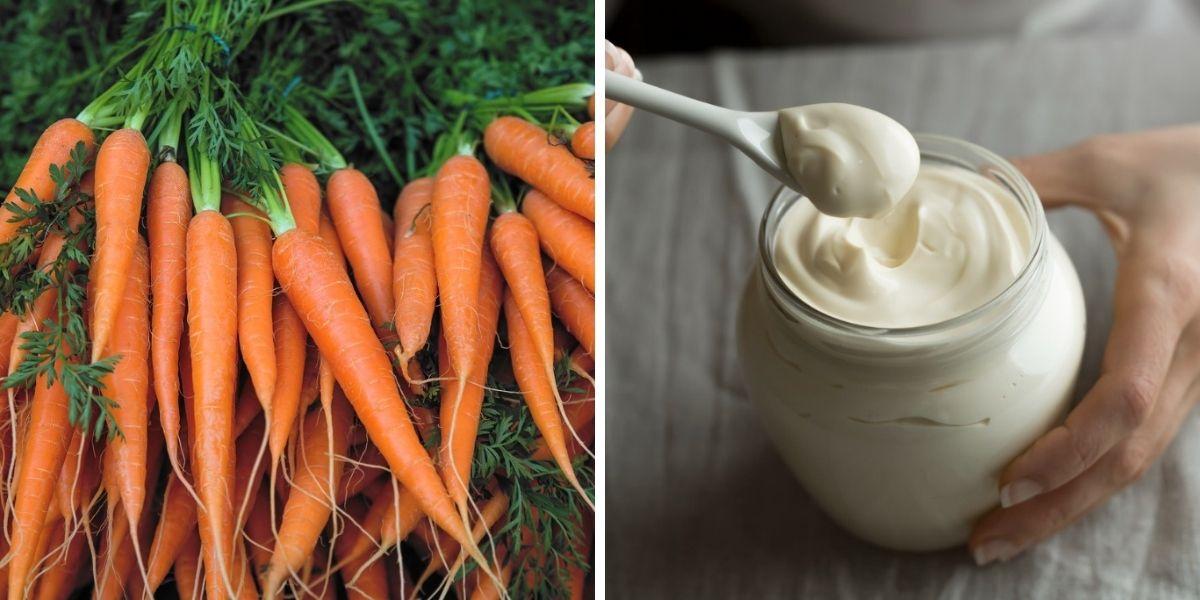 foto de zanahorias y yogurt